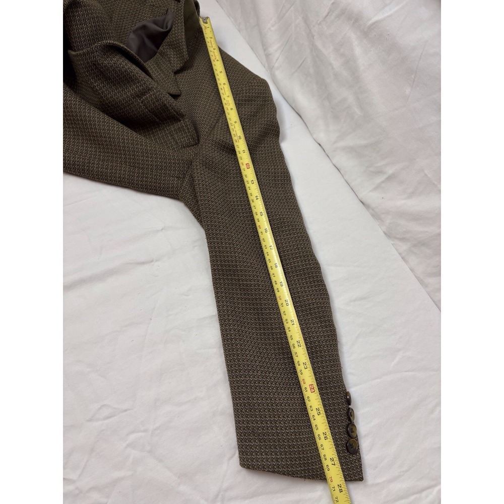 Vintage Men's Bob Mackie Classic Wool Blend Blazer Brown 42 90's USA Houndstooth - Picture 9 of 10